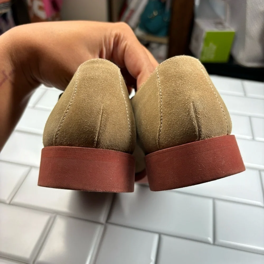 Cole Haan Beige Tan Suede Oxford Dress Shoes Men's Size 8.5M‎